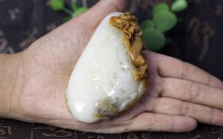 和田玉白玉把件 望子成龙 119g